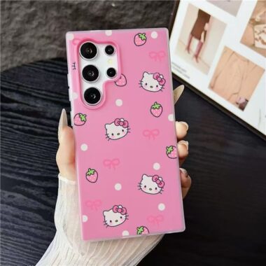 Strawberry bow Kitty soft shockproof Samsung phone case
