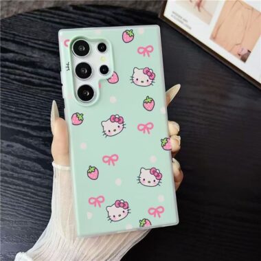 Strawberry bow Kitty soft shockproof Samsung phone case