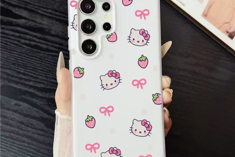 Strawberry bow Kitty soft shockproof Samsung phone case