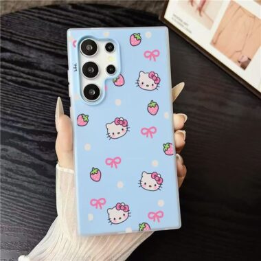 Strawberry bow Kitty soft shockproof Samsung phone case