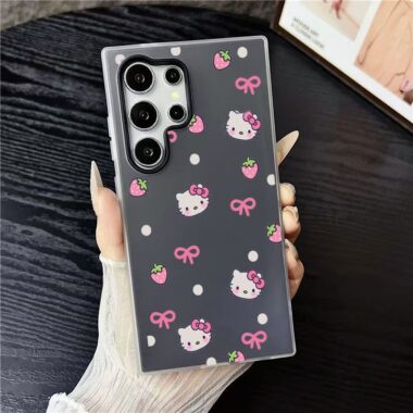 Strawberry bow Kitty soft shockproof Samsung phone case