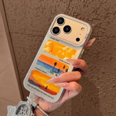 Sunset orange cloud ultra-slim shockproof iPhone 17 case