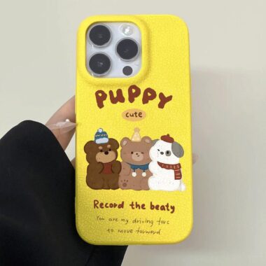Cute three happy bears full cover soft shockproof iPhone 16 17 case