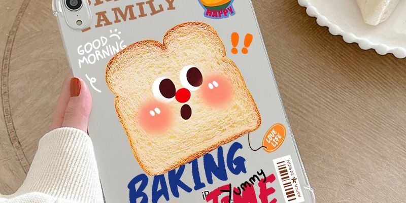Cartoon toast airbag corner shockproof silicone iPad case