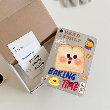 Cartoon toast airbag corner shockproof silicone iPad case
