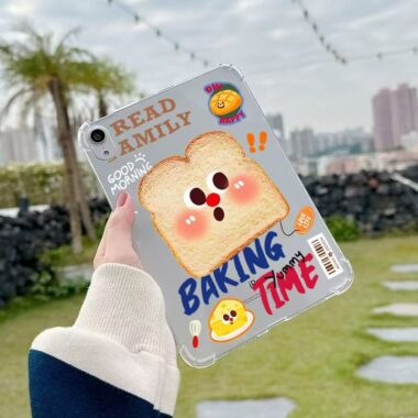 Cartoon toast airbag corner shockproof silicone iPad case
