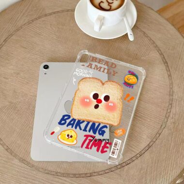 Cartoon toast airbag corner shockproof silicone iPad case