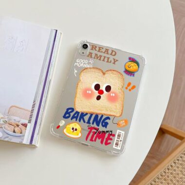 Cartoon toast airbag corner shockproof silicone iPad case