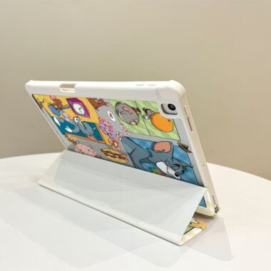 Cartoon Tom Cat Y fold tri fold shockproof iPad case