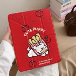 Cartoon tomato dog Y fold shockproof iPad case