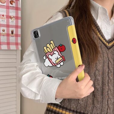 Cartoon tomato dog Y fold shockproof iPad case