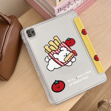 Cartoon tomato dog Y fold shockproof iPad case