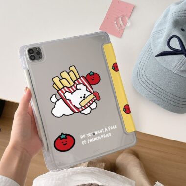 Cartoon tomato dog Y fold shockproof iPad case