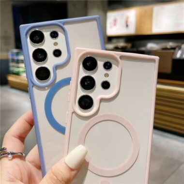 Clear acrylic magnetic soft Samsung S24 Ultra phone case