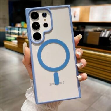 Clear acrylic magnetic soft Samsung S24 Ultra phone case