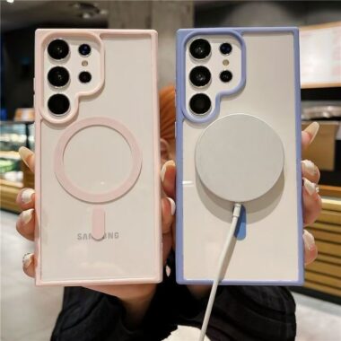 Clear acrylic magnetic soft Samsung S24 Ultra phone case