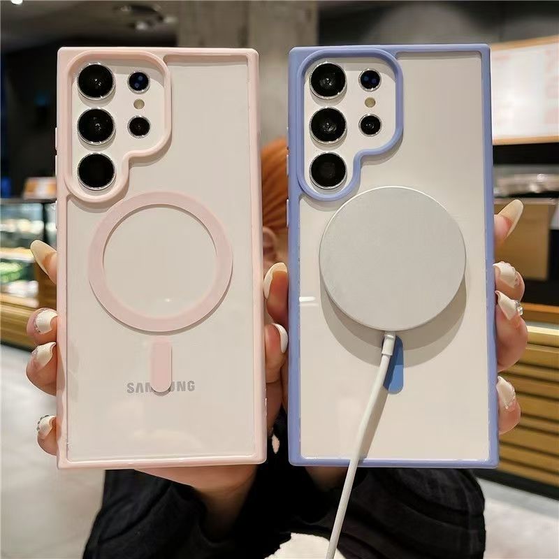 Clear acrylic magnetic soft Samsung S24 Ultra phone case