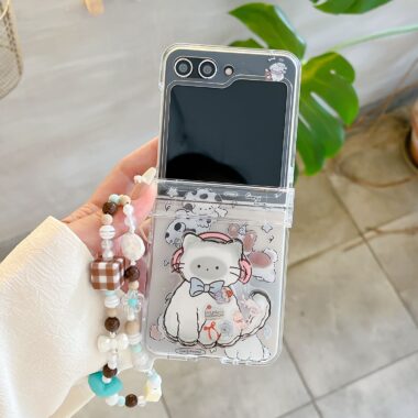 Korean cute cat clear shockproof Samsung Z Flip6 case