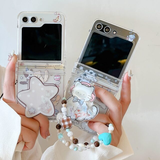 Korean cute cat clear shockproof Samsung Z Flip6 case
