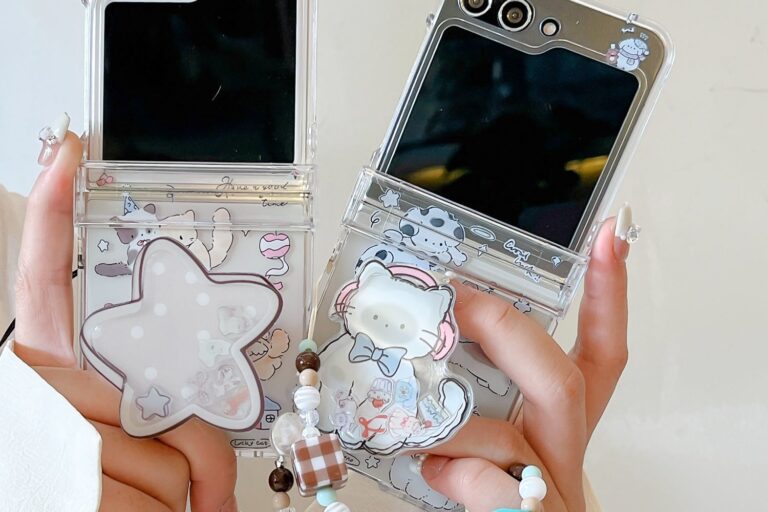Korean cute cat clear shockproof Samsung Z Flip6 case