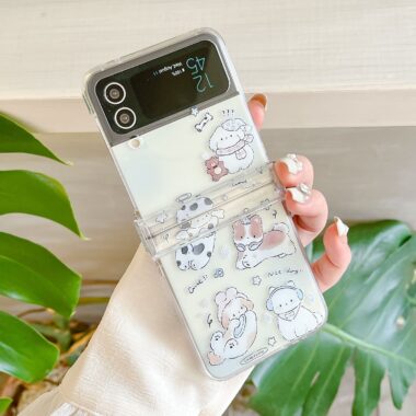 Korean cute cat clear shockproof Samsung Z Flip6 case