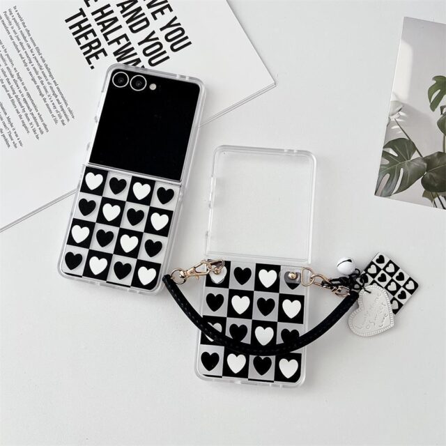 Clear heart bracelet shockproof Samsung Z Flip6 phone case