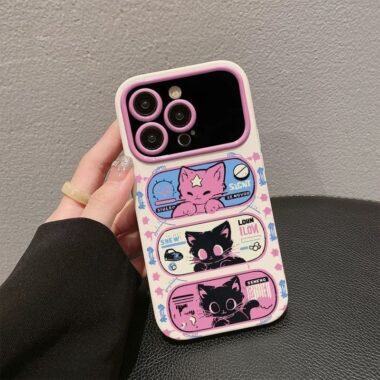 Cute tricolor cat full cover soft silicone iPhone 17 case