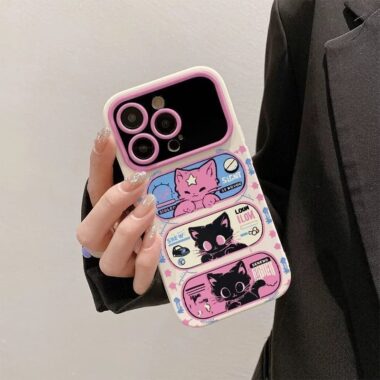Cute tricolor cat full cover soft silicone iPhone 17 case
