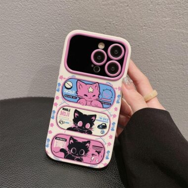Cute tricolor cat full cover soft silicone iPhone 17 case
