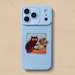 Cute Van Gogh cat cartoon full cover silicone shockproof iPhone 17 case