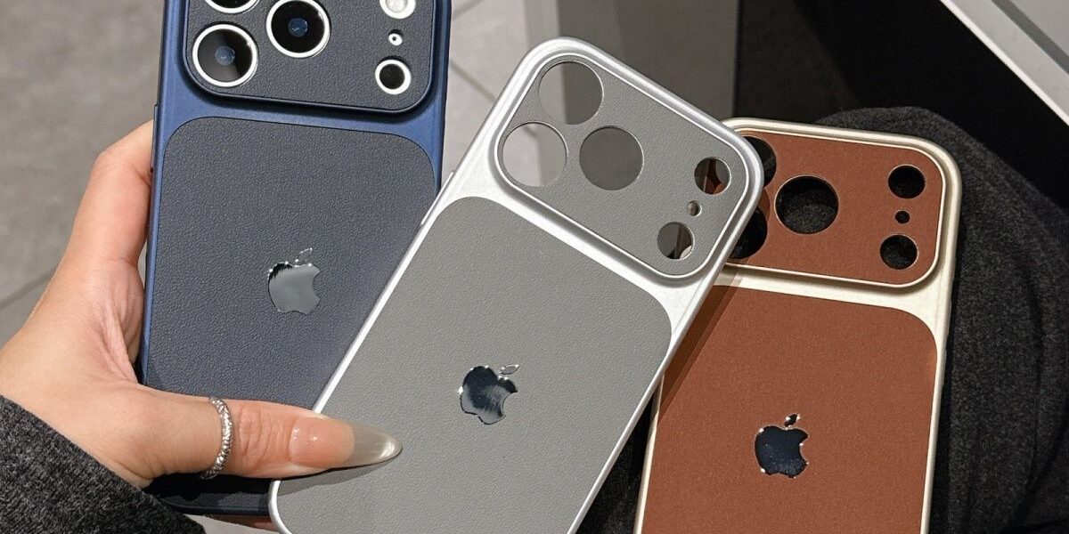 Minimalist vegan leather hard shell iPhone 17 case