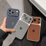 Minimalist vegan leather hard shell iPhone 17 case