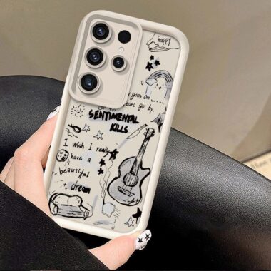 Vintage English guitar full cover shockproof Samsung Ultra case