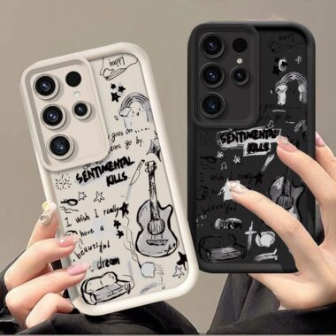 Vintage English guitar full cover shockproof Samsung Ultra case