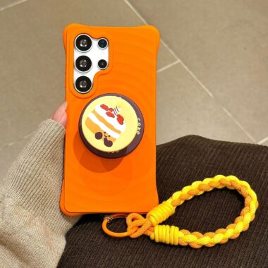 Cute wave texture magnetic soft-touch Samsung shockproof case