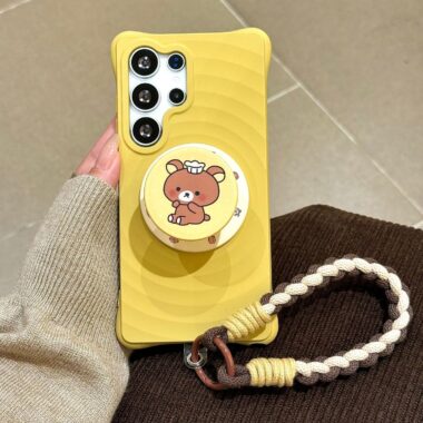 Cute wave texture magnetic soft-touch Samsung shockproof case