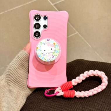 Cute wave texture magnetic soft-touch Samsung shockproof case