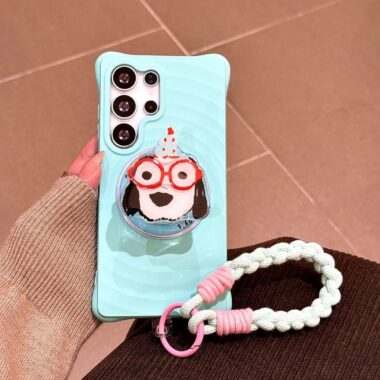 Cute wave texture magnetic soft-touch Samsung shockproof case