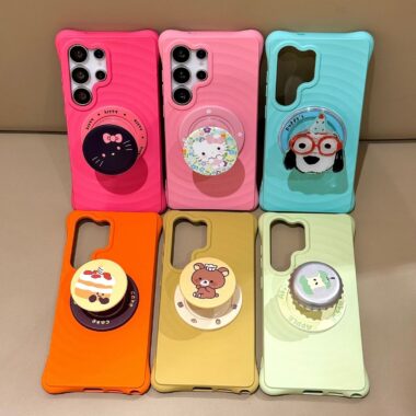 Cute wave texture magnetic soft-touch Samsung shockproof case