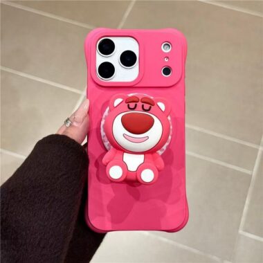 Cute wave texture skin-feel magnetic stand iPhone 17 case