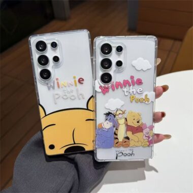 Cute Winnie Bear clear shockproof Samsung S22 S23 S24 S25 Ultra case