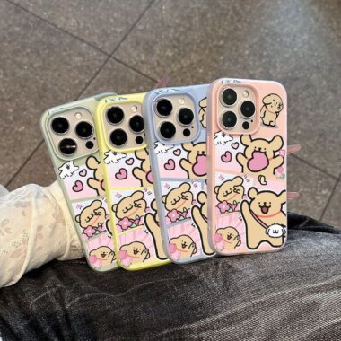 Cute yellow dog line cartoon full cover shockproof iPhone 16 17 case