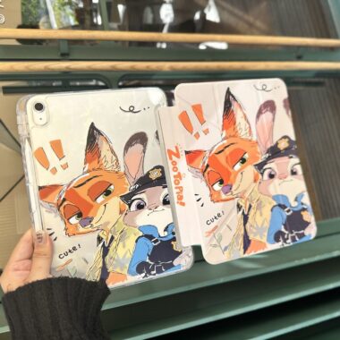 Cartoon Zootopia acrylic Y shape folding iPad case