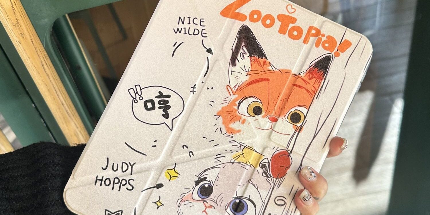 Cartoon Zootopia acrylic Y shape folding iPad case