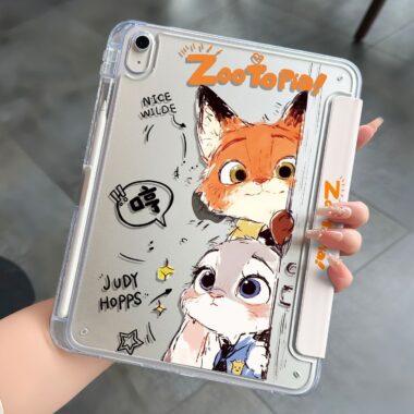 Cartoon Zootopia acrylic Y shape folding iPad case